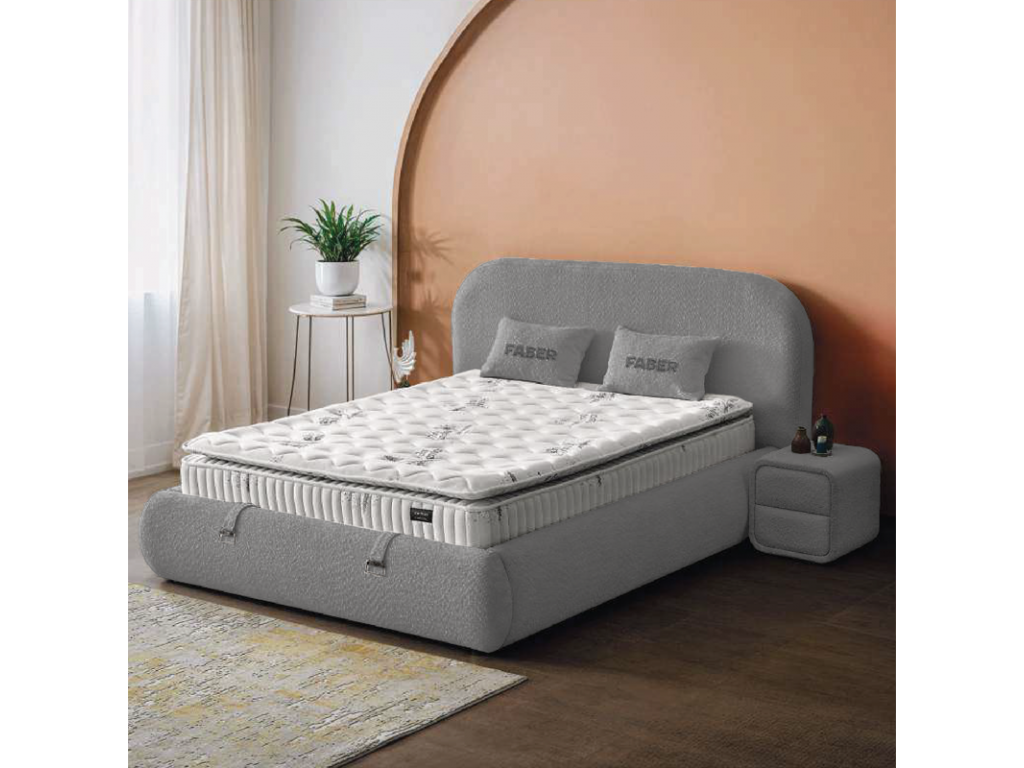Тапицирана спалня с матрак FABER 160 х 200 - антрацит AN