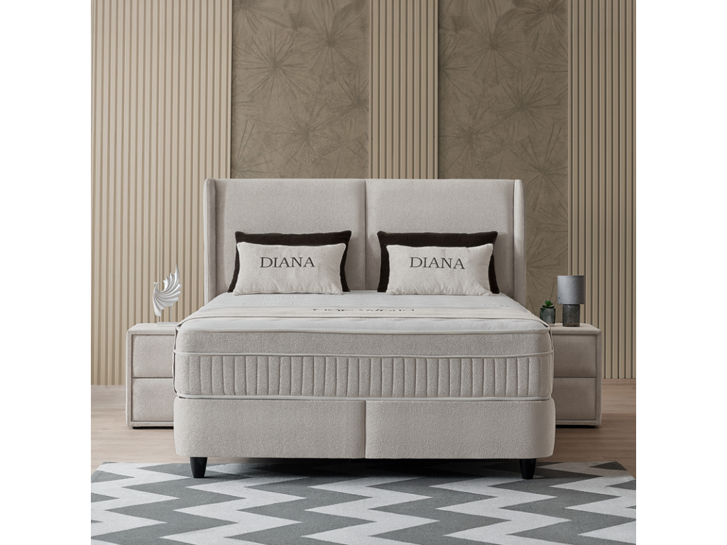 Тапицирана спалня с матрак DIANA 140 x 200 - перла SY