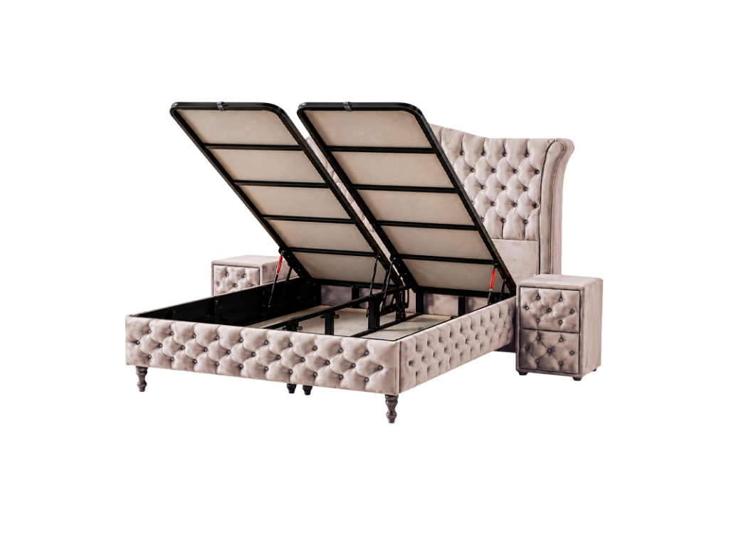 Тапицирана спалня с матрак DIMMAX 160 х 200 - крем 03