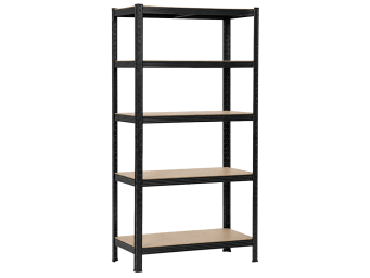 Метален стелаж Carmen CR-1016 - 180х90х45 см, до 250 кг на рафт - черен